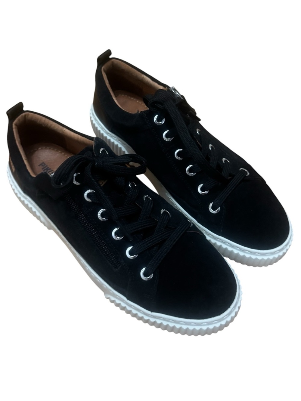 Pikolinos Riells Suede Zip Platform Sneakers Black Size 8